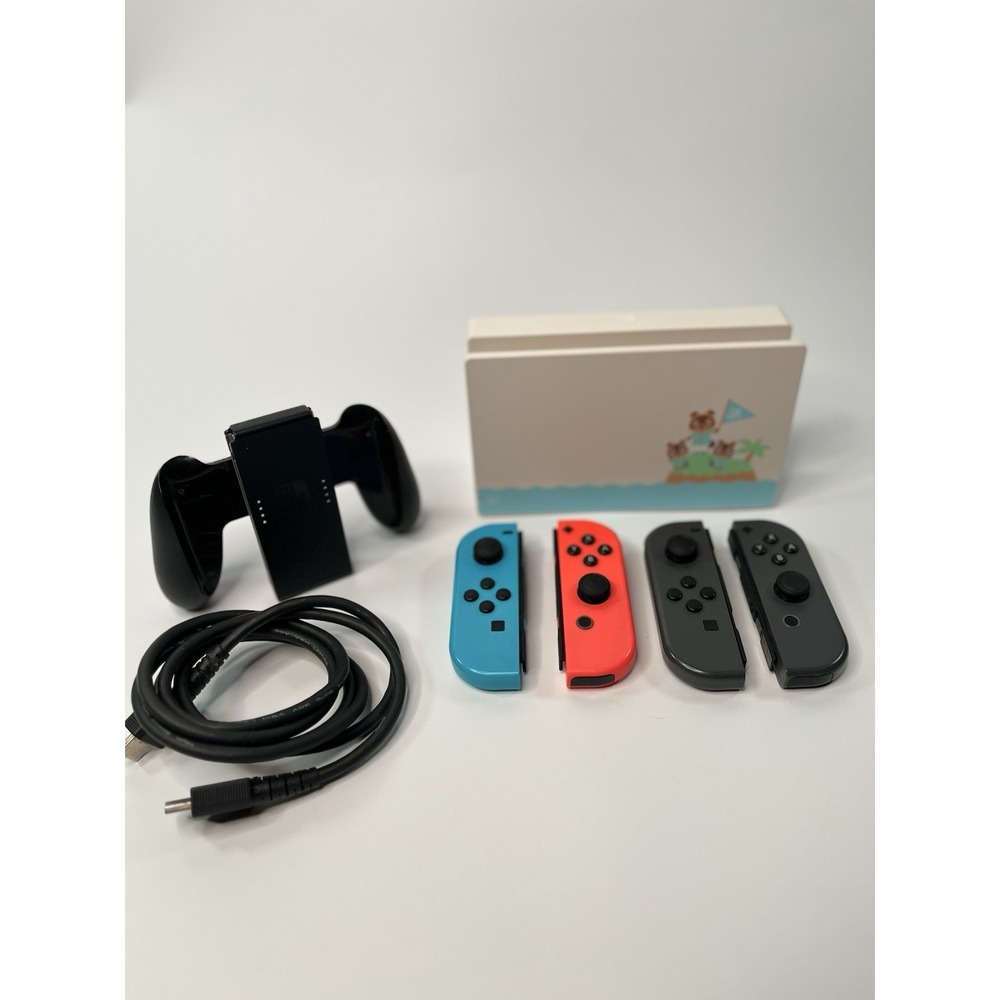 Nintendo Switch 1st Gen Joy-con Blue Red Gray Animal Crossing Dock Tested Lot